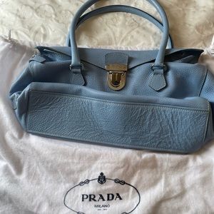 Prada blue leather satchel